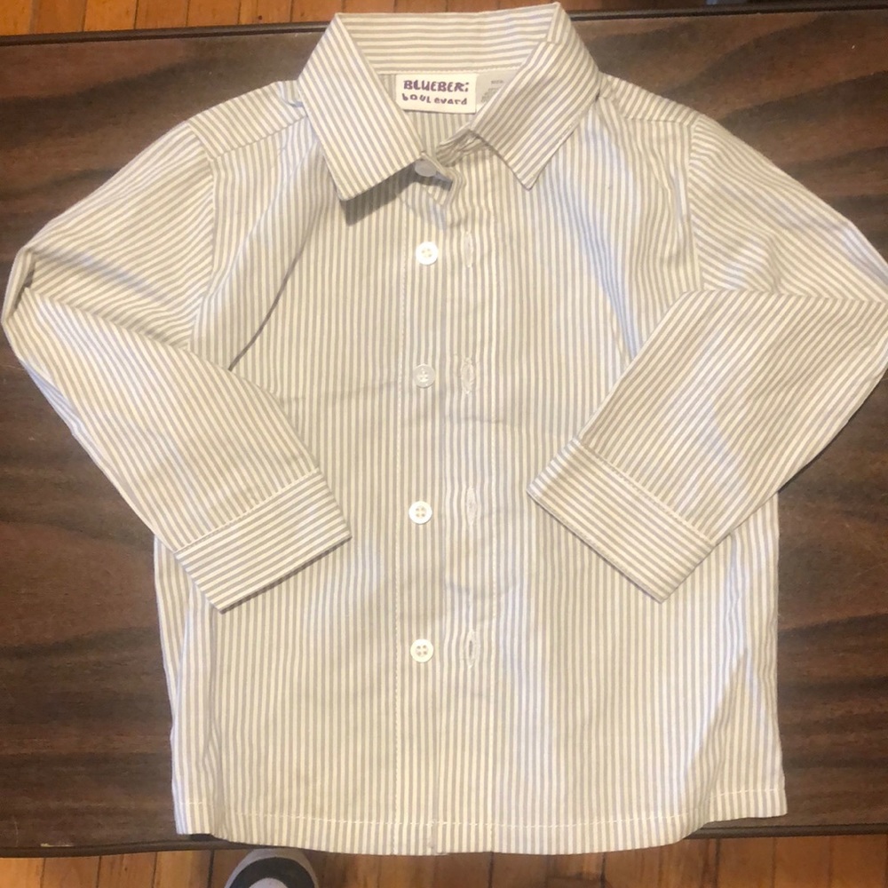 Blueberi Boulevard - Boys Striped Button Up - NEVER WORN - EXCELLENT CONDITION!